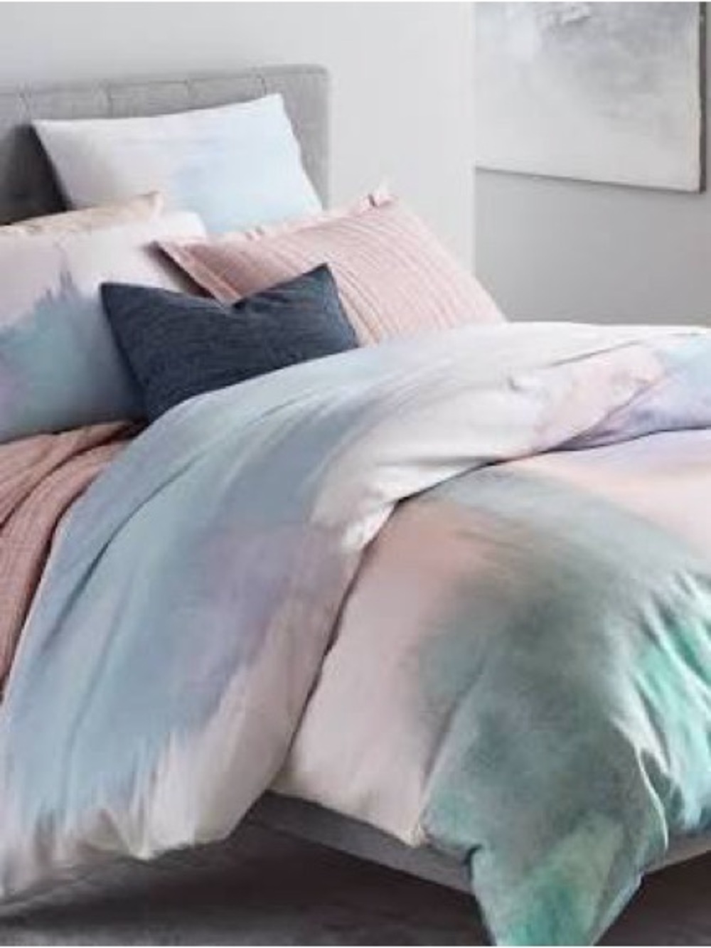 West elm tencel watercolor duvet and pillow set
